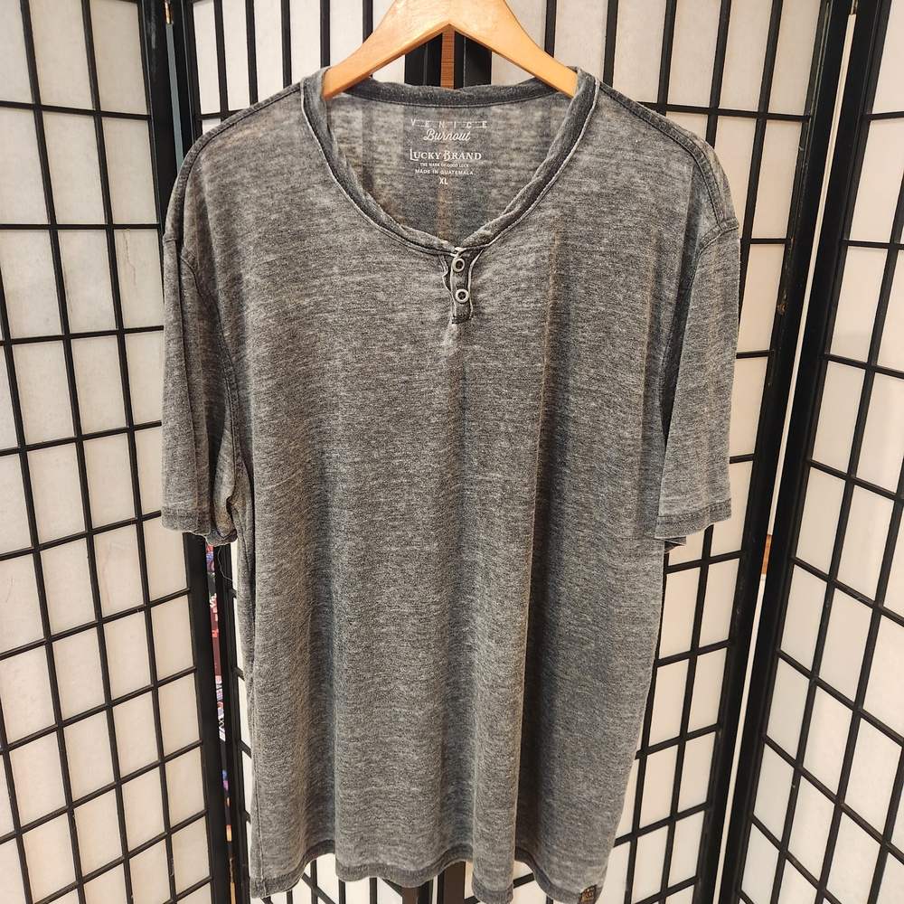 Lucky Brand Men's Gray Henley Shirt